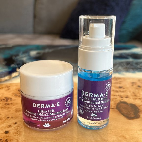 Used 1 time - Like New - DERMA-E Ultra Lift Firming DMAE Serum & Moisturizer Duo - Picture 2 of 7